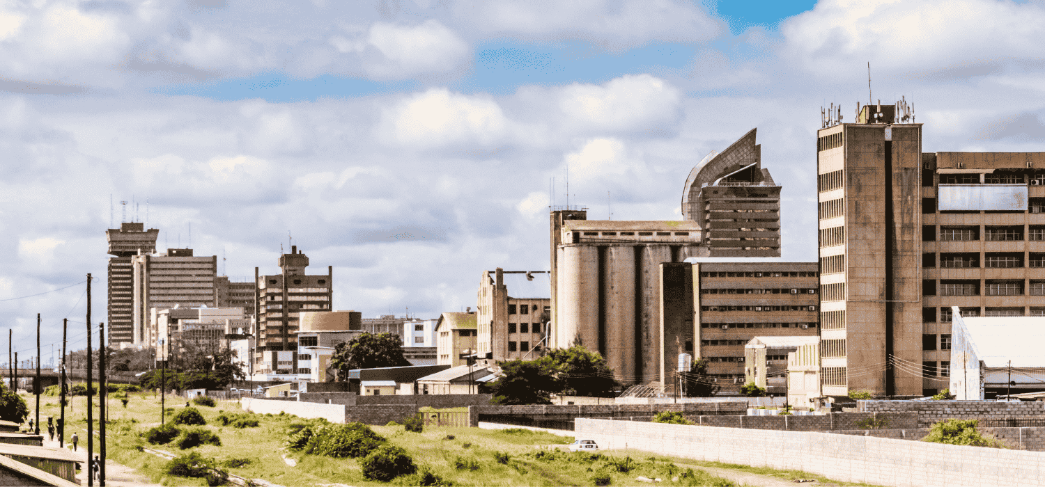 Skyline of Lusaka, Zambia, Findeco House, Cairo Road