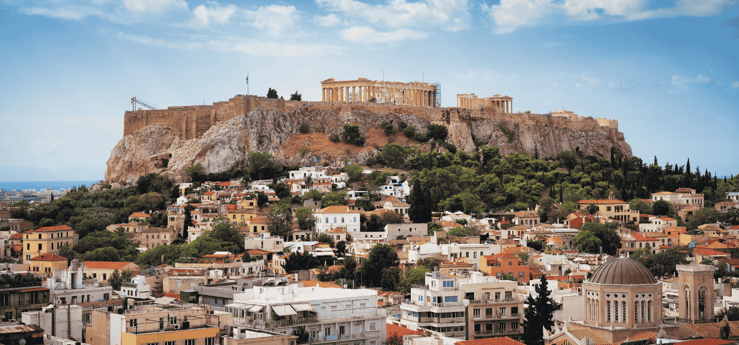 View of capital city and business centre of Greece, Athens