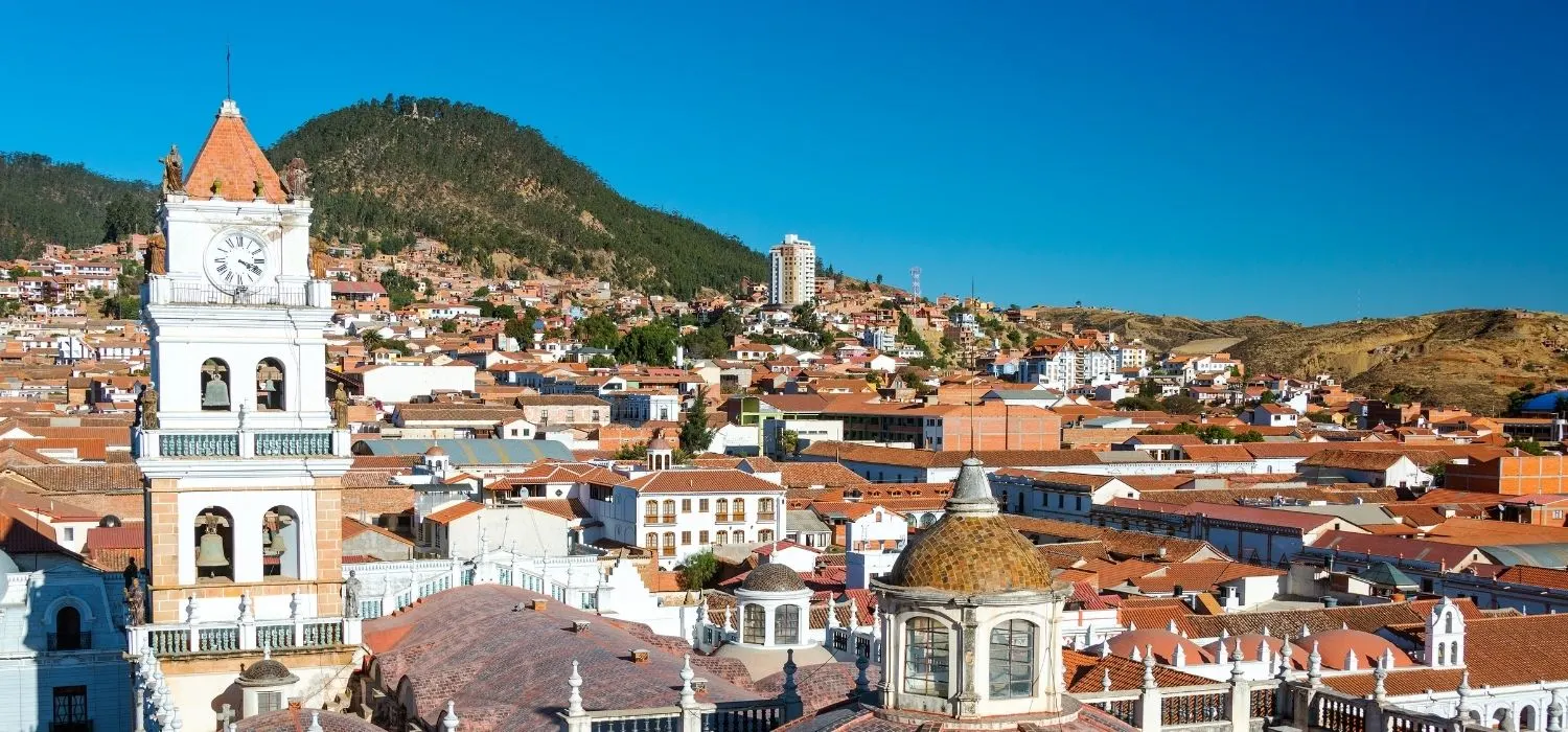 View of Sucre Bolivia, known as the White City