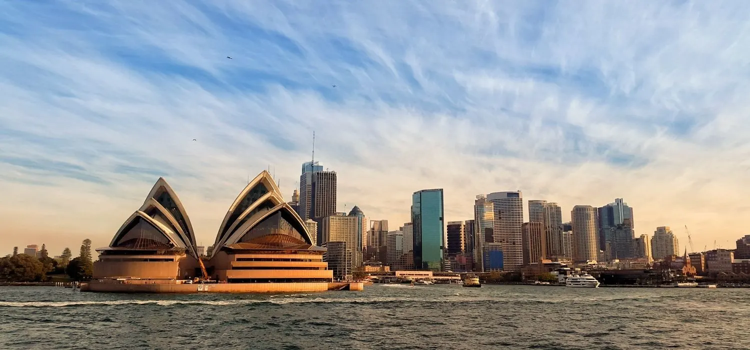 Picture of Sydney Harbour, Australia, with corporate business skyline in the background