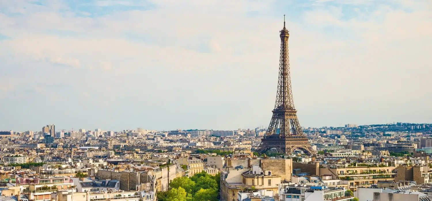 The Eiffel Tower in Paris, France.