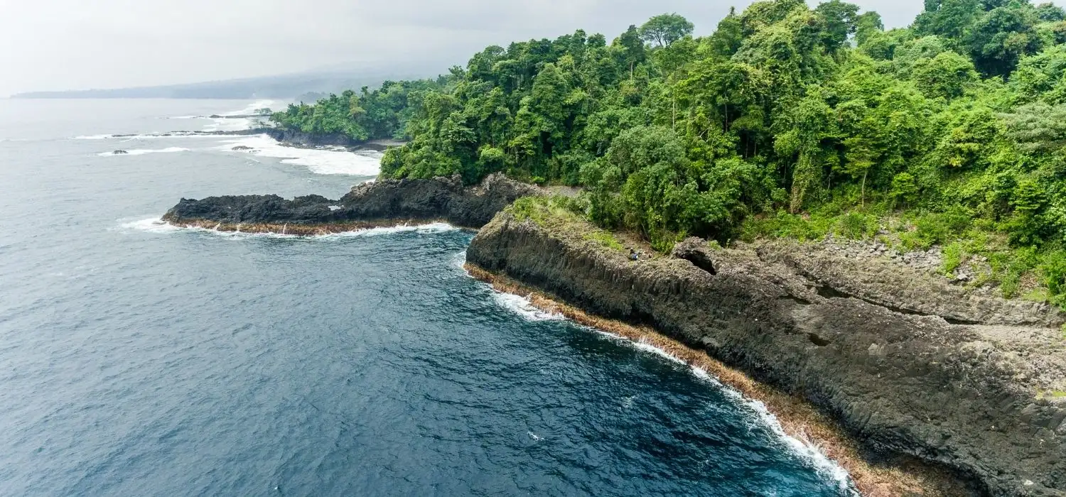 Coastline of Equatorial Guinea.