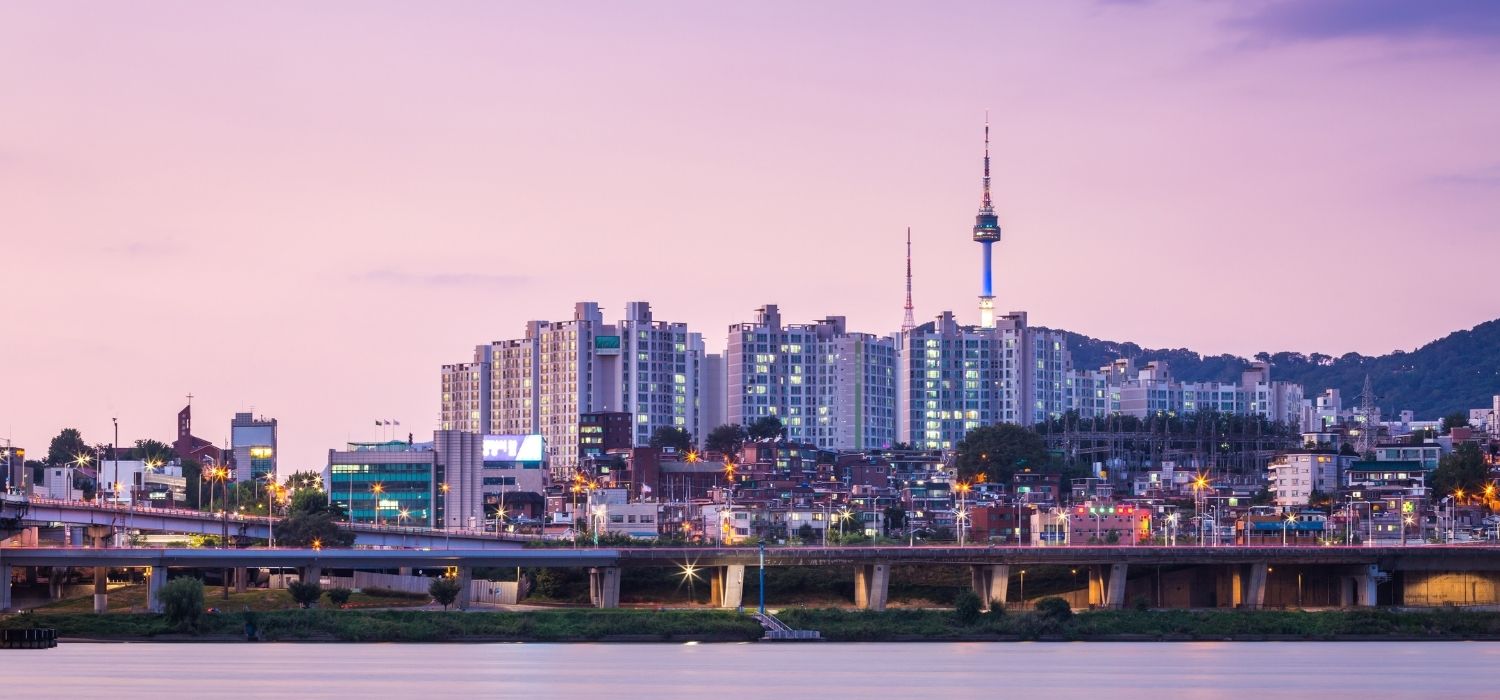 View from across the river of Seoul, financial metropolis of South Korea