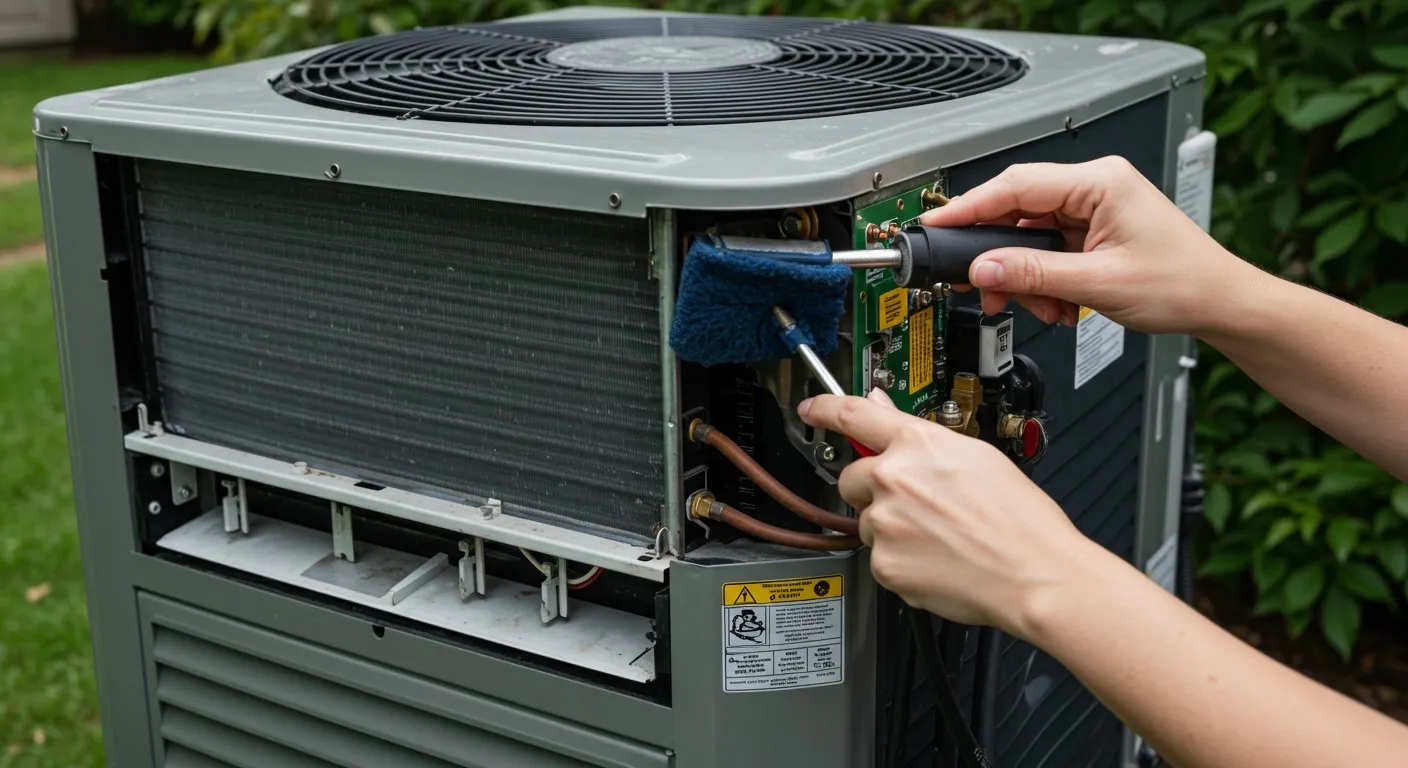 Cleaning the interior of an AC.