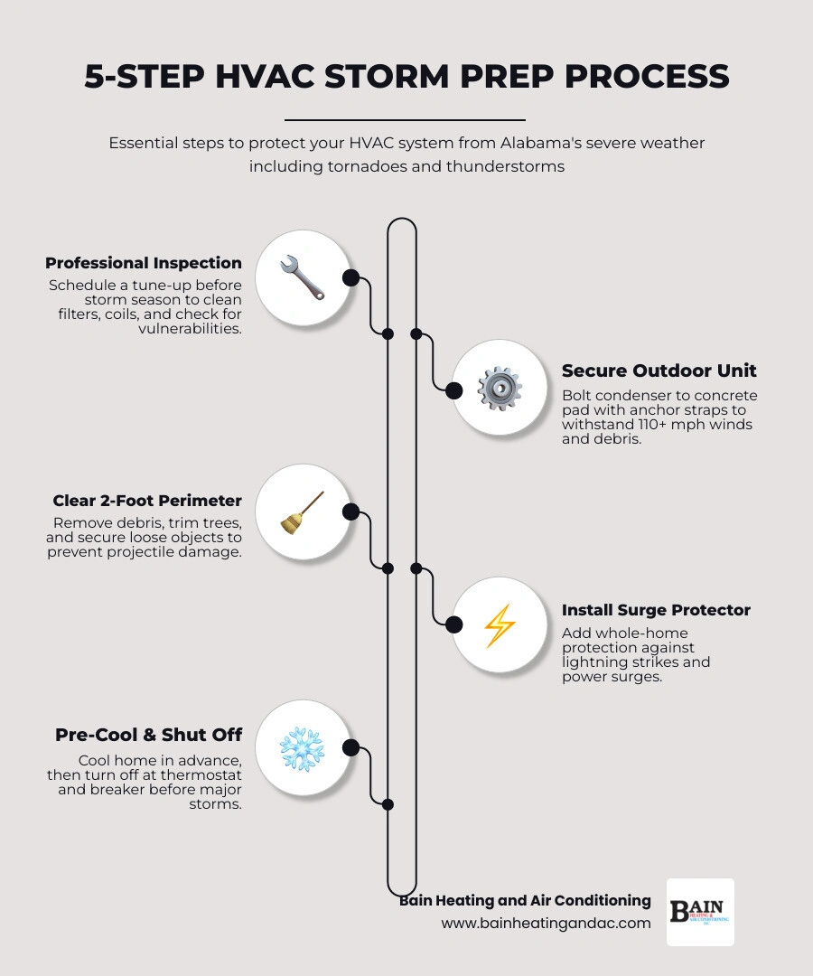 5-step HVAC storm prep process infographic for Alabama homeowners infographic 5-step HVAC storm prep process infographic for Alabama homeowners infographic