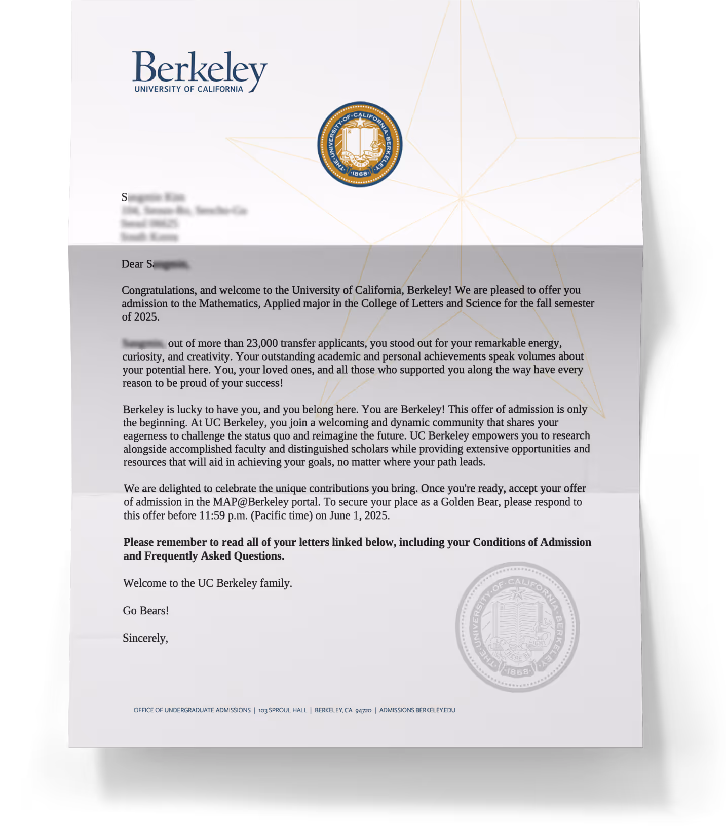 S. Kim, Harvest College Prep student accepted to top US university - admission success story