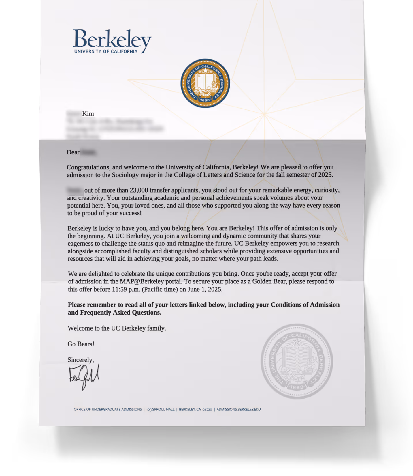 S. Kim, Harvest College Prep student accepted to top US university - admission success story