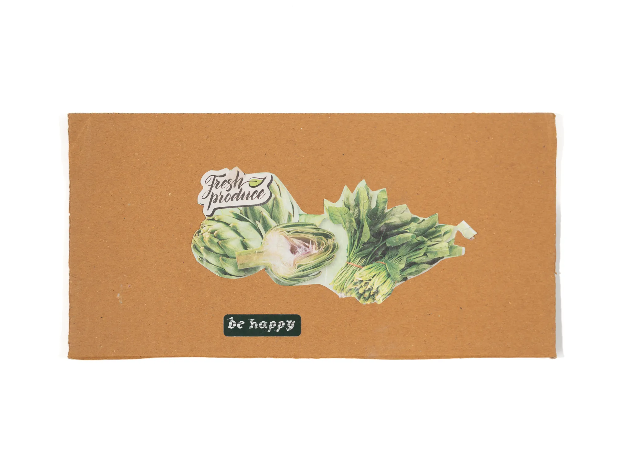 Cardboard XS 009 — Fresh Produce, Be Happy