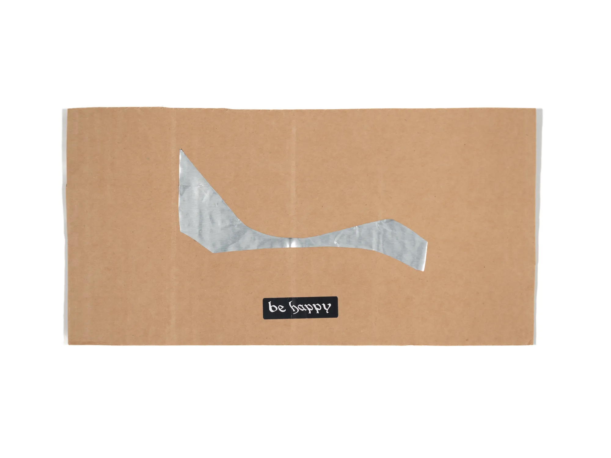 Cardboard XS 024 — Reversed chip bag, be happy