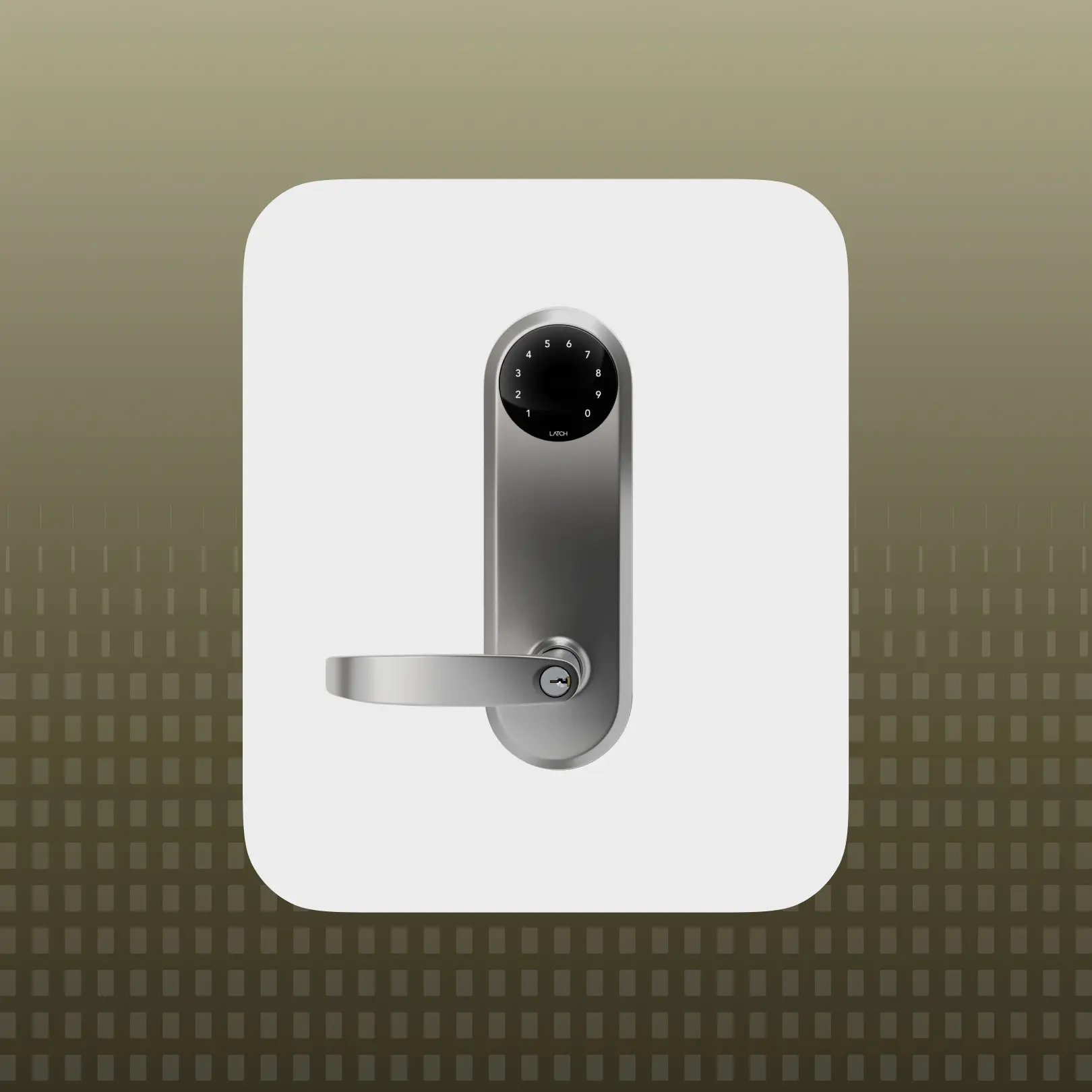 Smart door lock with keypad and lever handle for multifamily apartments, enabling keyless entry and modern access control systems