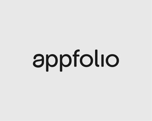 AppFolio logo with grey background