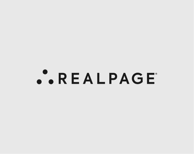 RealPage logo with grey background