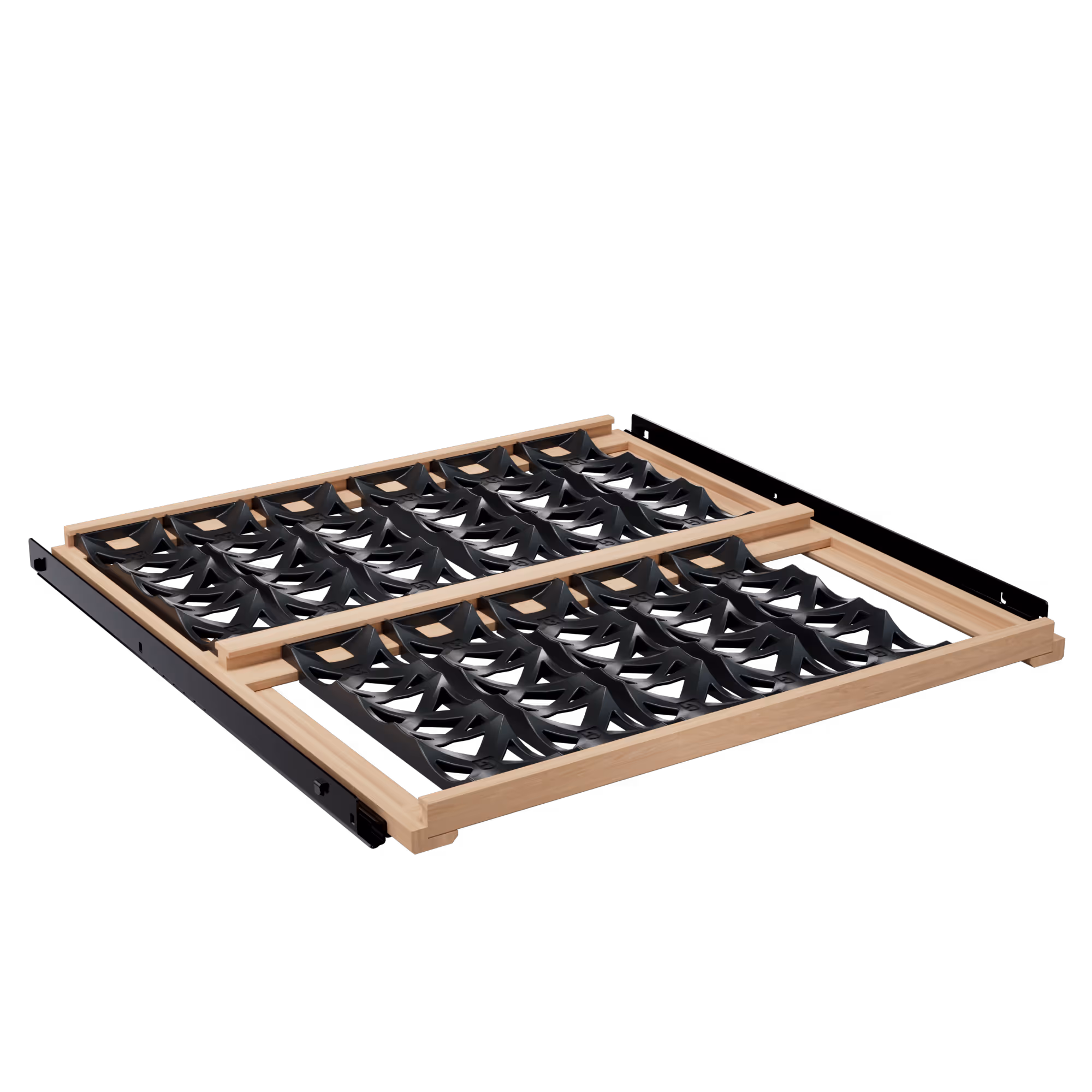 Goguette wine display shelves offering refined organization and timeless style for bespoke cellars.