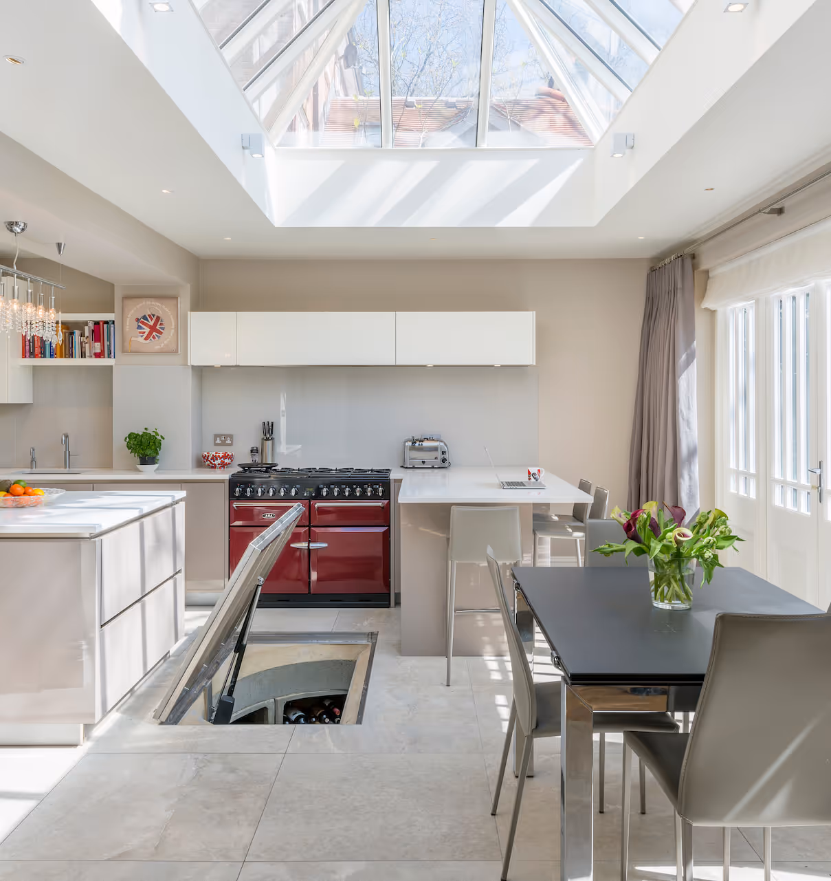 Crafted from limestone concrete, this underground cellar ensures optimal storage conditions, preserving each bottle at its best.