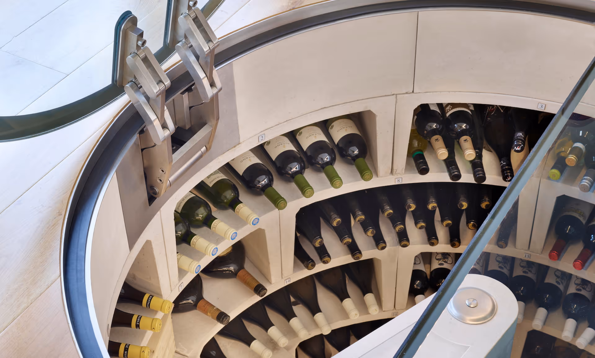 Through its natural passive ventilation, the Spiral Cellar maintains perfect temperature and humidity without vibration or compromise, ensuring every bottle matures gracefully in ideal conditions.
