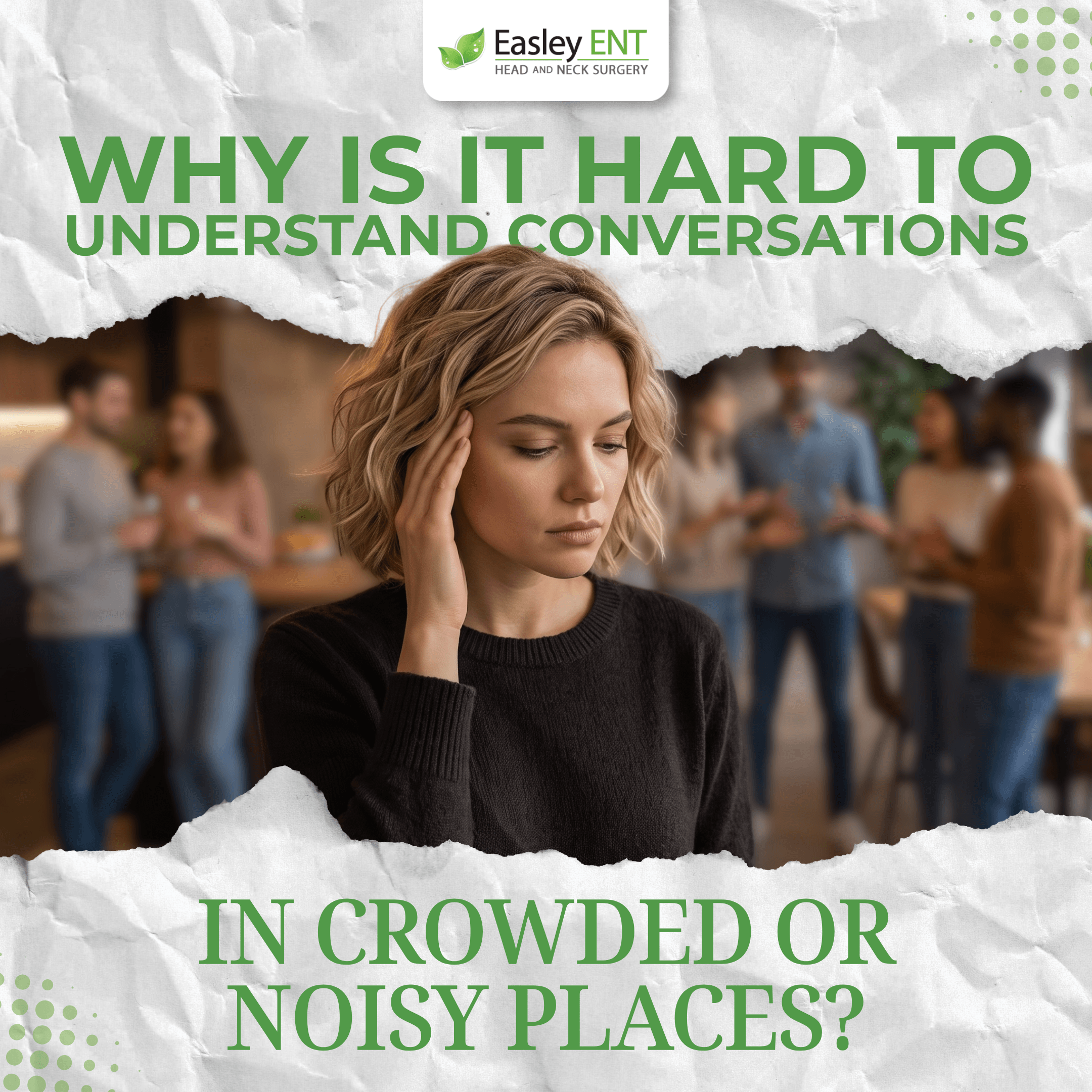 An educational graphic from Easley ENT showing a woman pulling her cheeks to the side to perform the Cottle maneuver. Overlay text asks, "Does your breathing improve when you pull your cheek to the side? What it may reveal about the nasal valve."