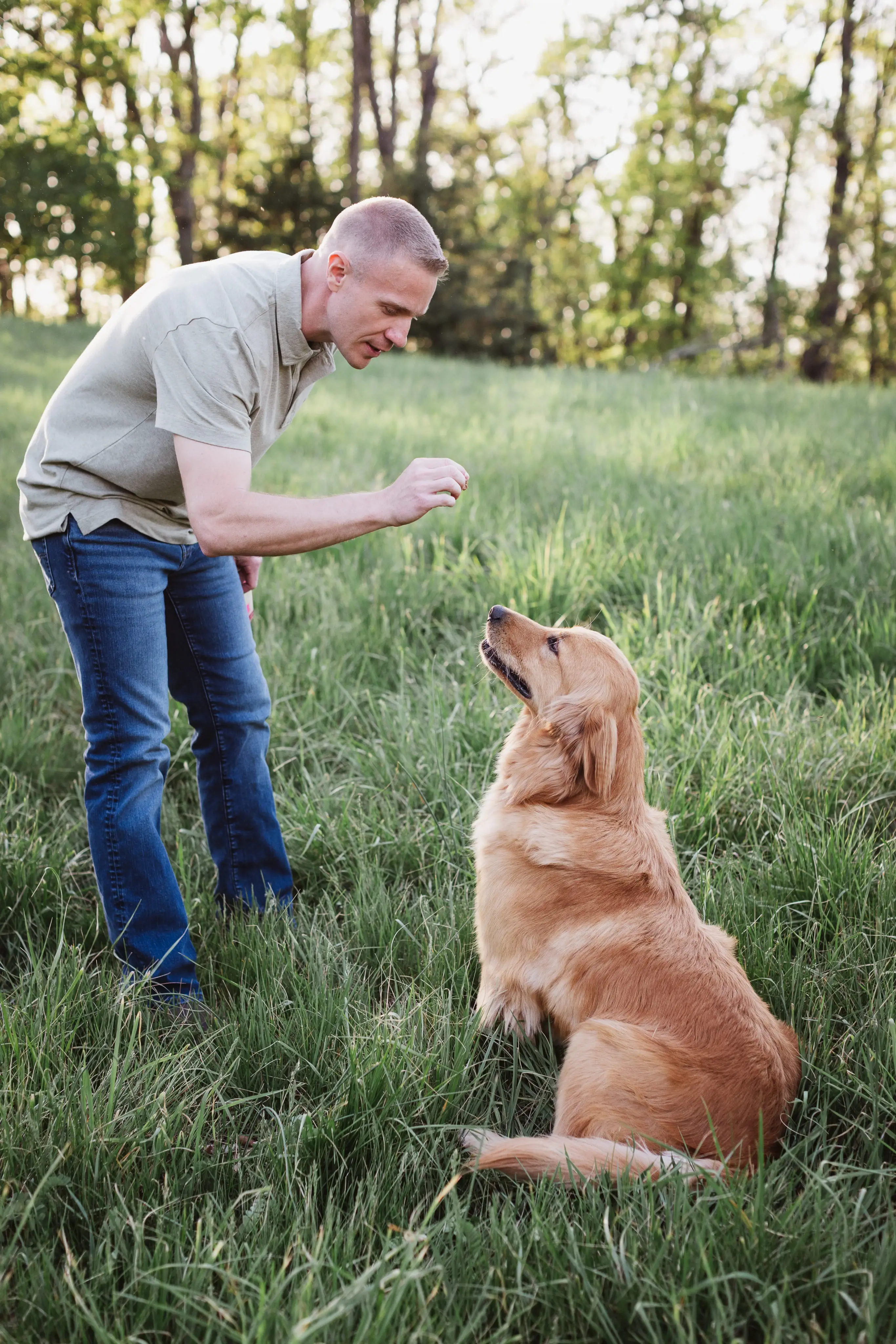 One of the owners, Jeremy, training his dog