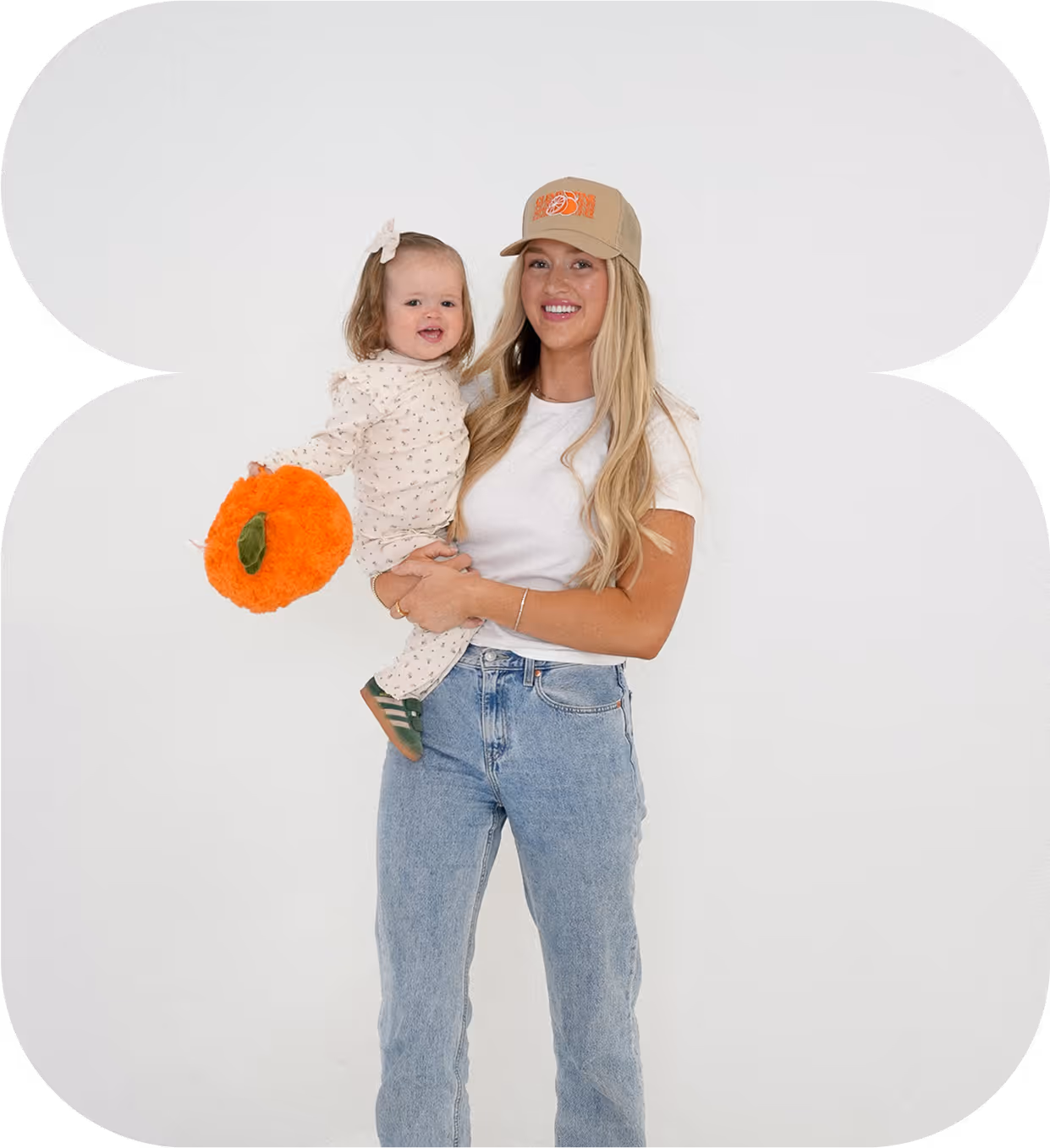 a woman holding a baby