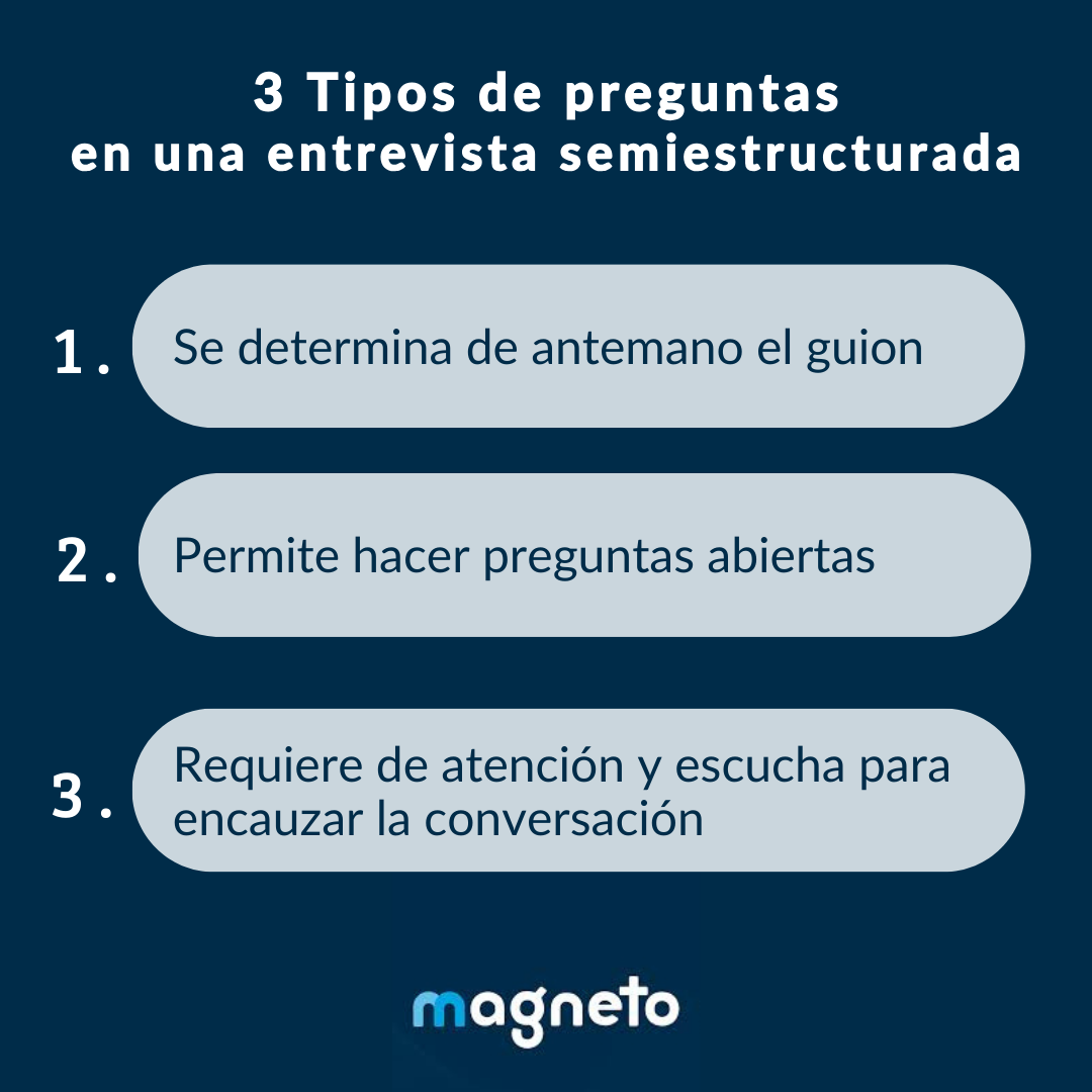 3 tipos de preguntas en una entrevista semiestructurada