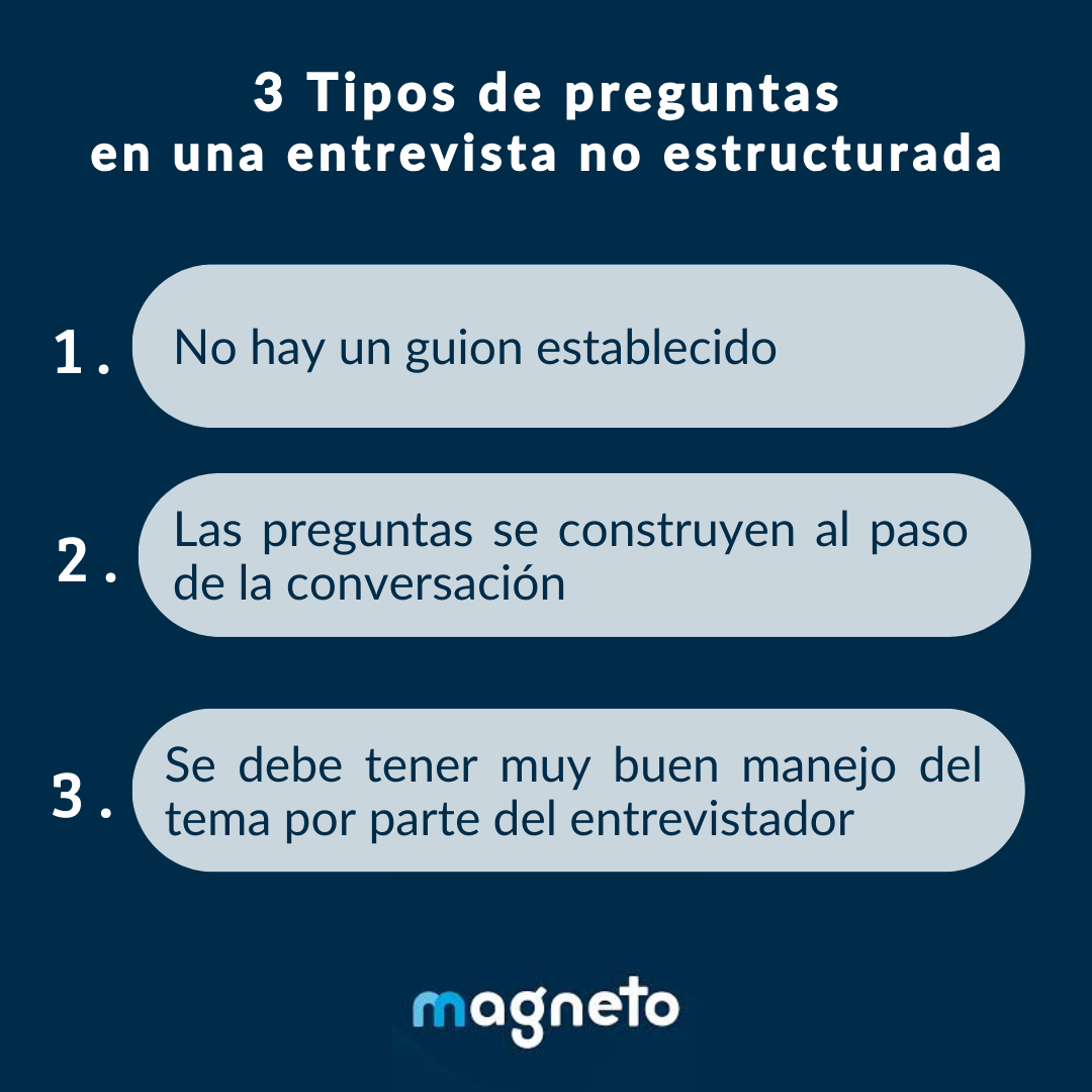 3 tipos de preguntas en una entrevista no estructurada
