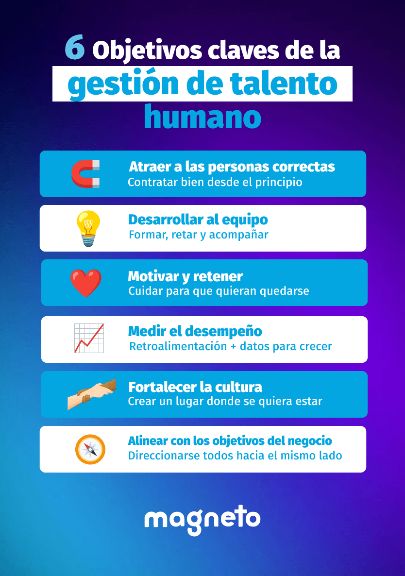Objetivos claves de la gestión de talento humano