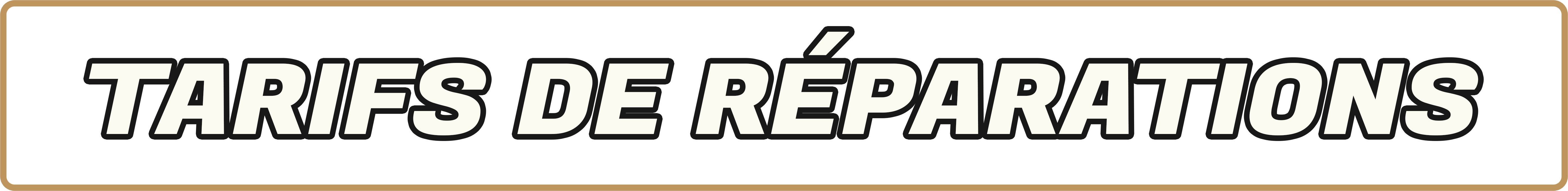 TARIFS DE REPARATIONS
