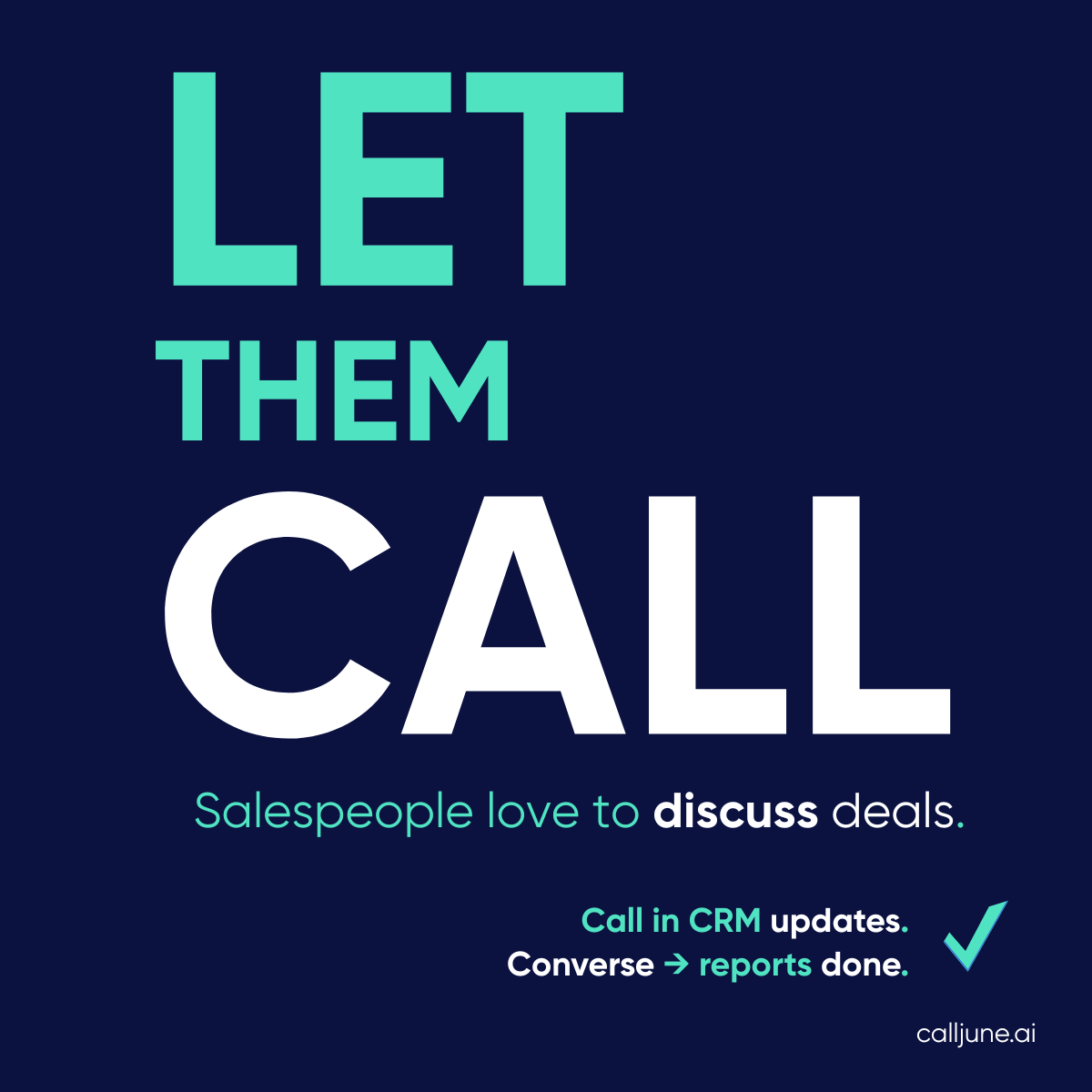 Let them call. Salespeople love to discuss deals. Call in CRM updates.