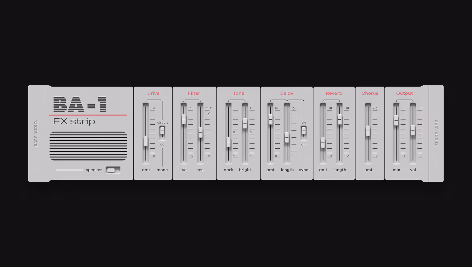 The BA-1 FX Strip companion plugin on a black background