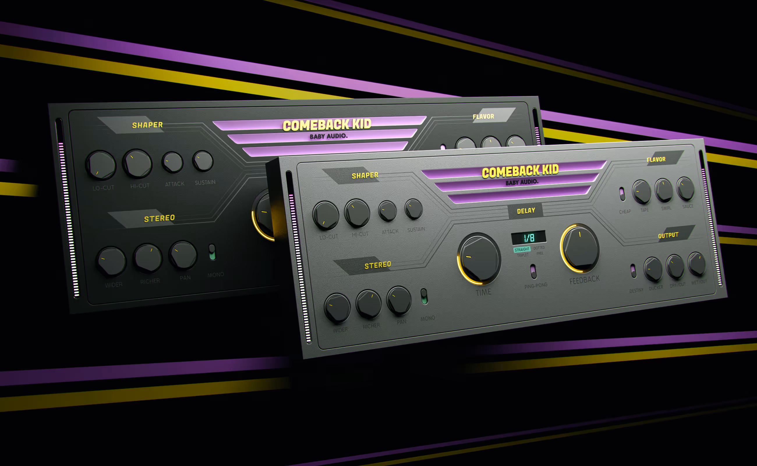 Comeback Kid by Baby Audio 3D render in light and dark colorways