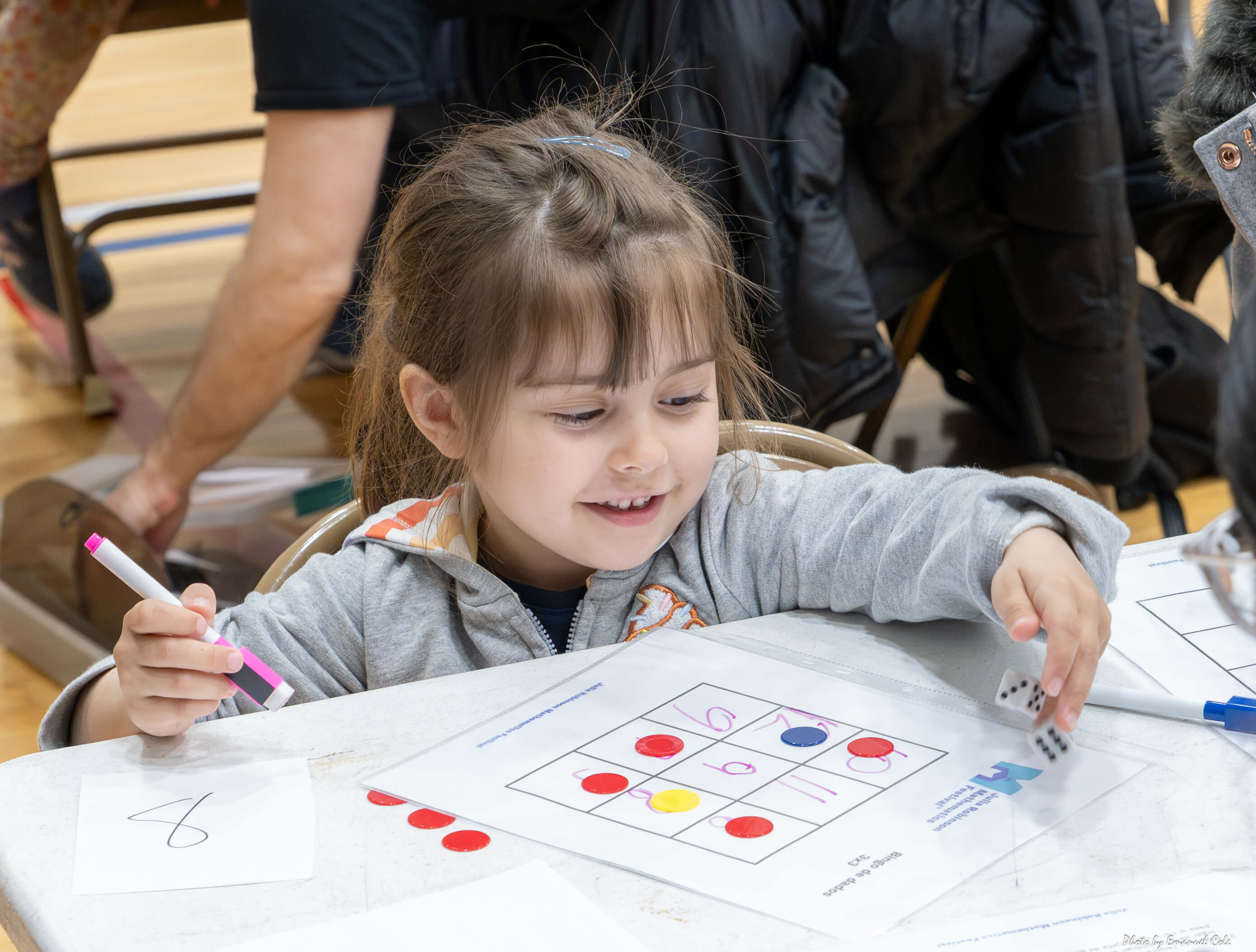 Young student enjoying math at a math festival