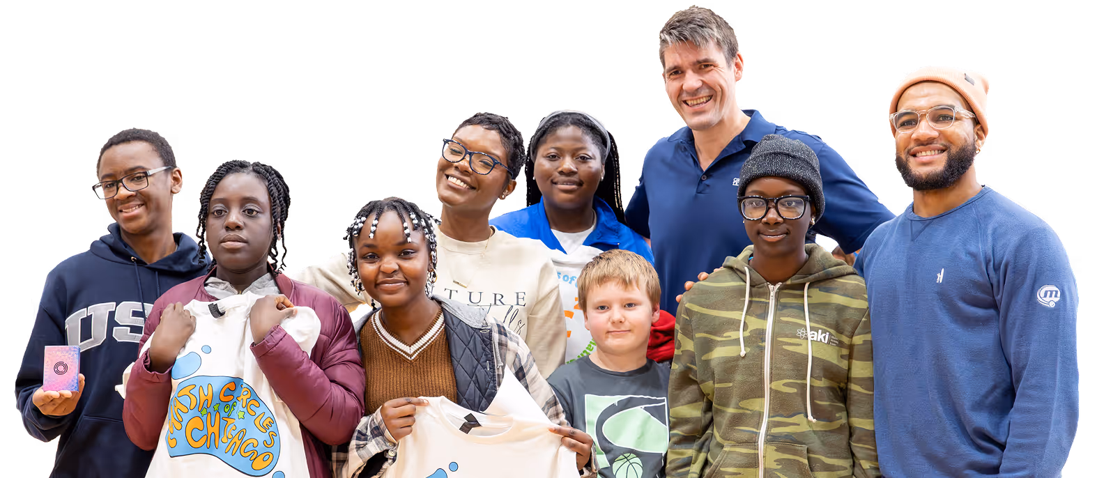 Group photo of students and teachers at a math festival symposium