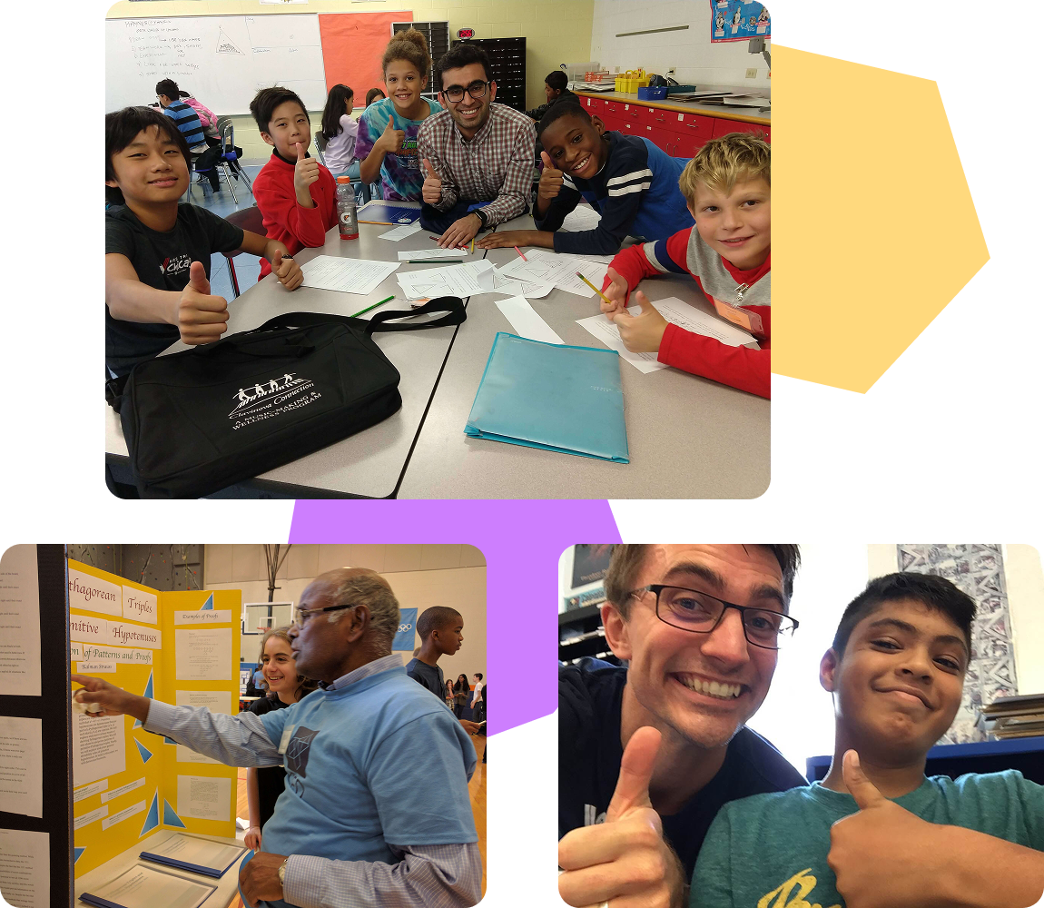 Collage of teachers and students enjoying math
