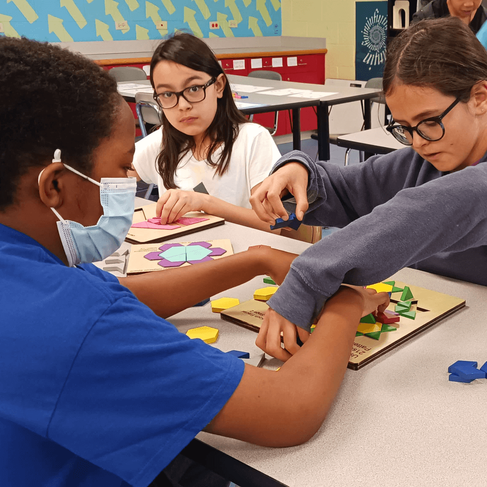 Children doing math in a Math Circle or After School Program