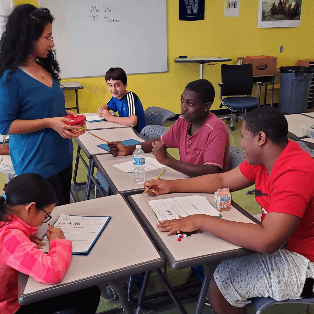 Children doing math in a Math Circle or After School Program