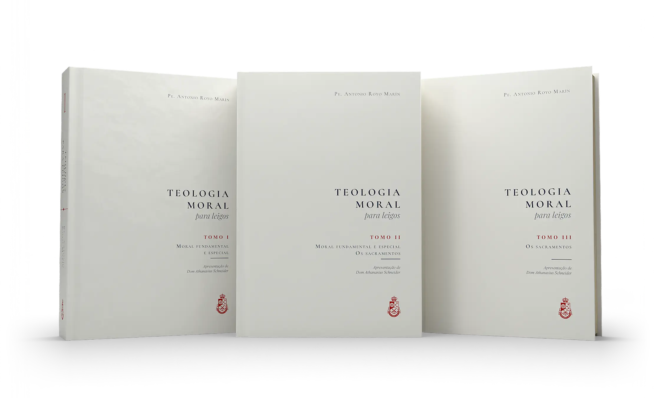 mockup Três tomos - Teologia Moral para Leigos