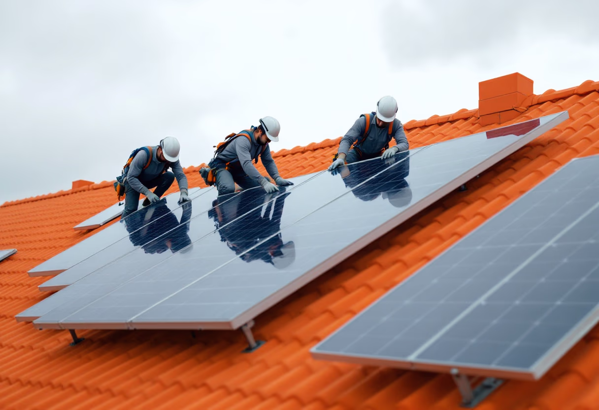 image of solar panel installation in progress