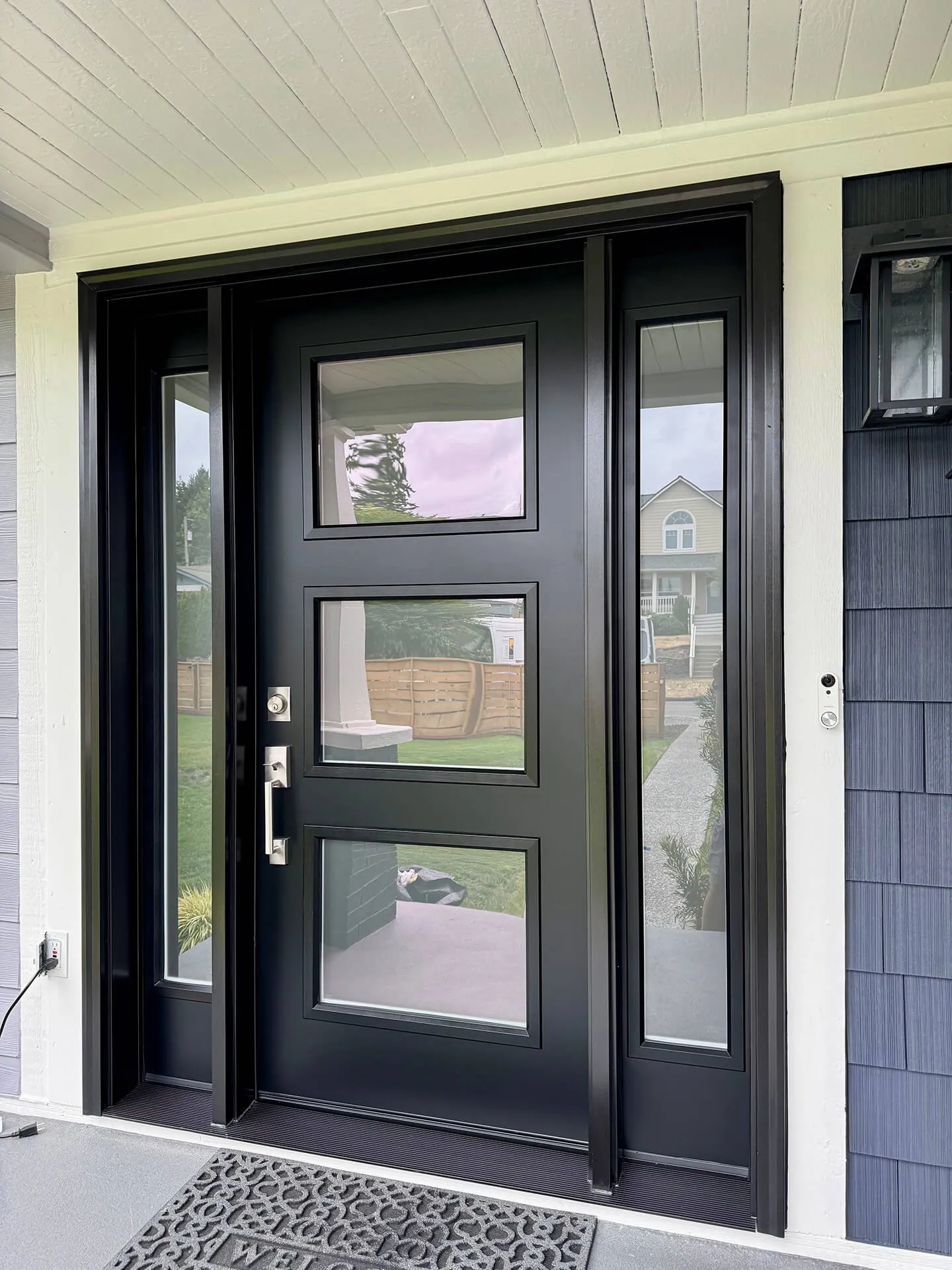 Completed window and door installation project by Cascade View Construction