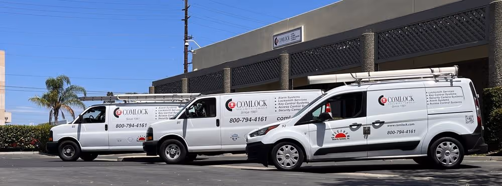 Array of Comlock installation vehicles