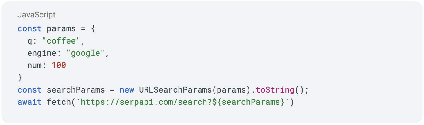 Example SERP Endpoint