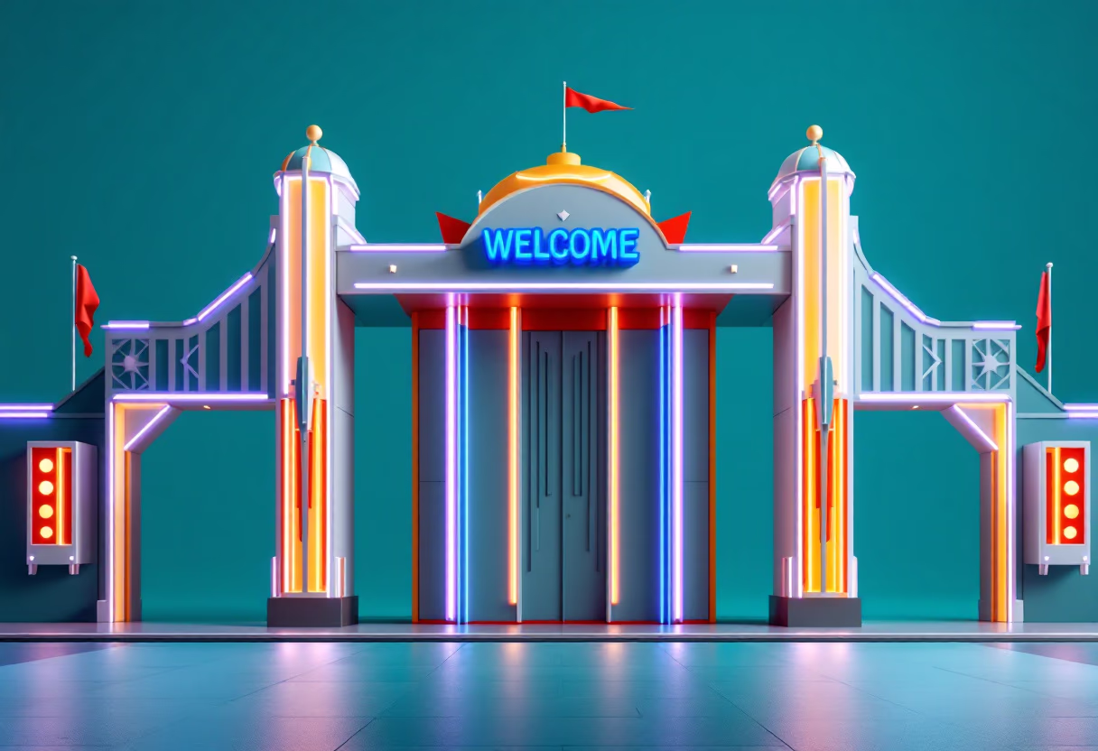 entrance gates for an amusement park