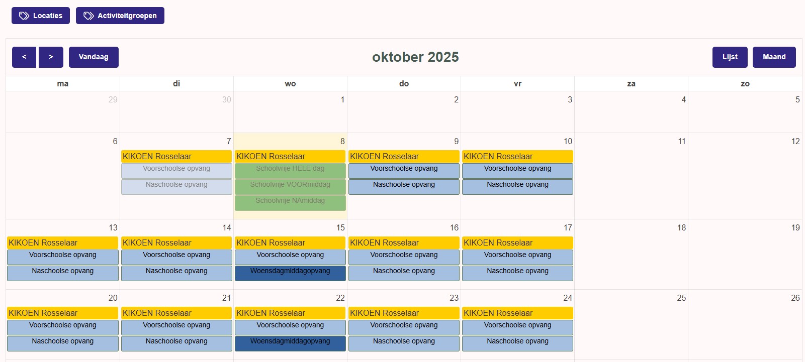 Screenshot van de module i-Active