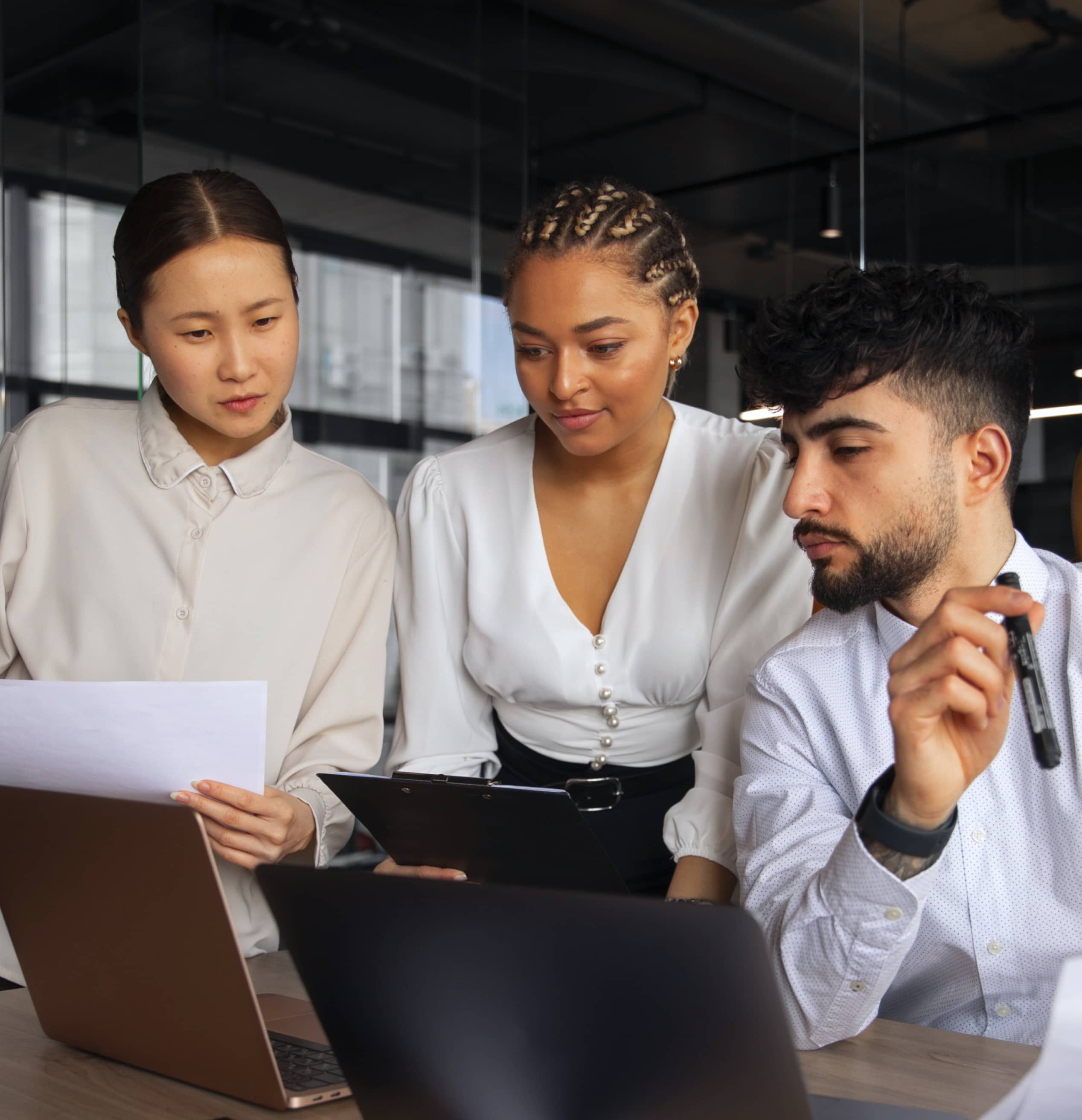 Three People Working Illustration Image Hero - Capital X Webflow Template
