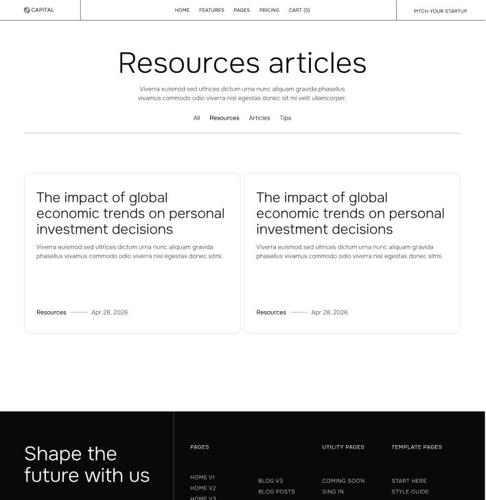 Capital - Blog Category Main Page - Venture Capital Webflow Template | Brix Templates