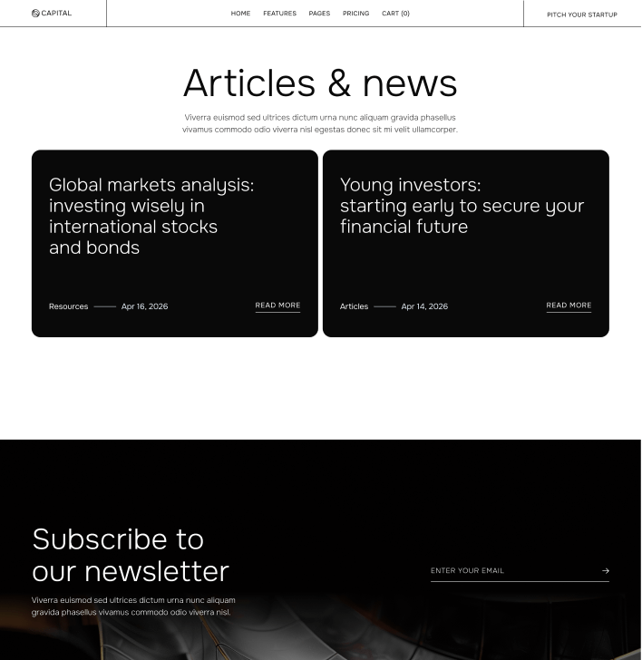Capital - Blog V1 Main Page - Venture Capital Webflow Template | Brix Templates

