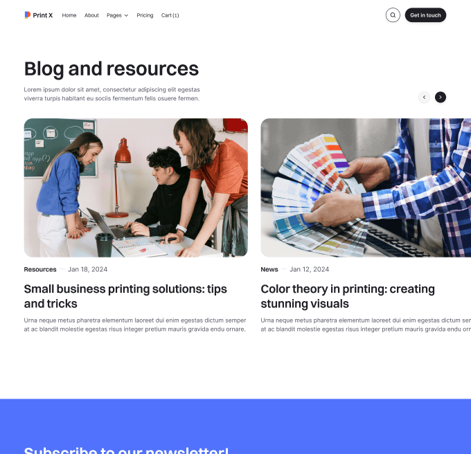Print X - Blog V1 Page - Printing Services Webflow Template