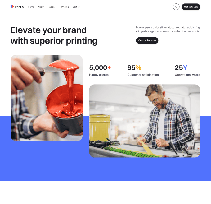 Print X - About Page - Printing Services Webflow Template