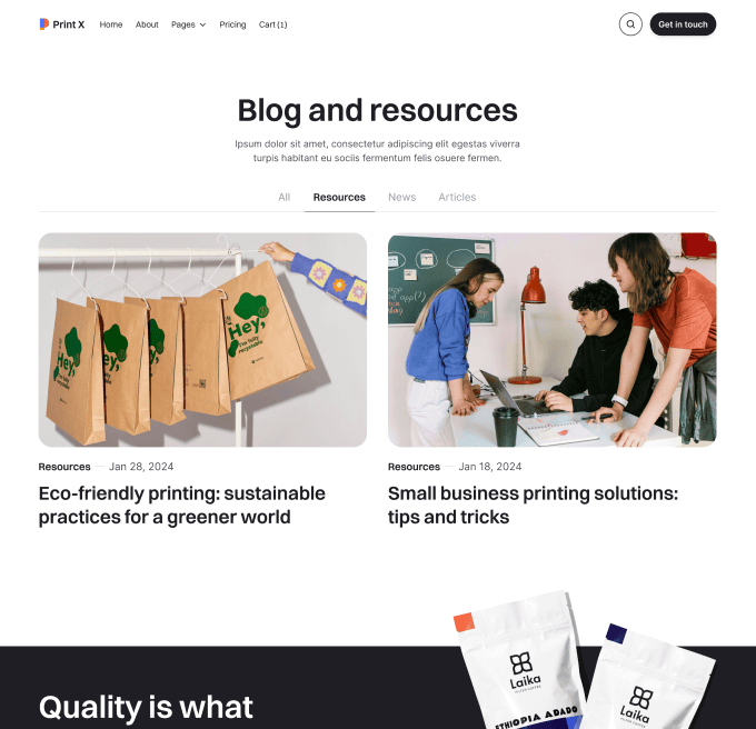 Print X - Blog Category Page - Printing Services Webflow Template