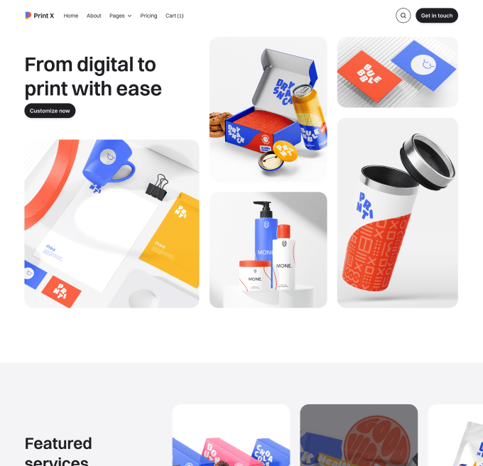 Print X - Home V2 Page - Printing Services Webflow Template