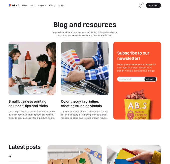 Print X - Blog V3 Page - Printing Services Webflow Template