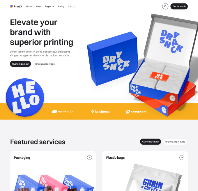 Print X - Home V3 Page - Printing Services Webflow Template